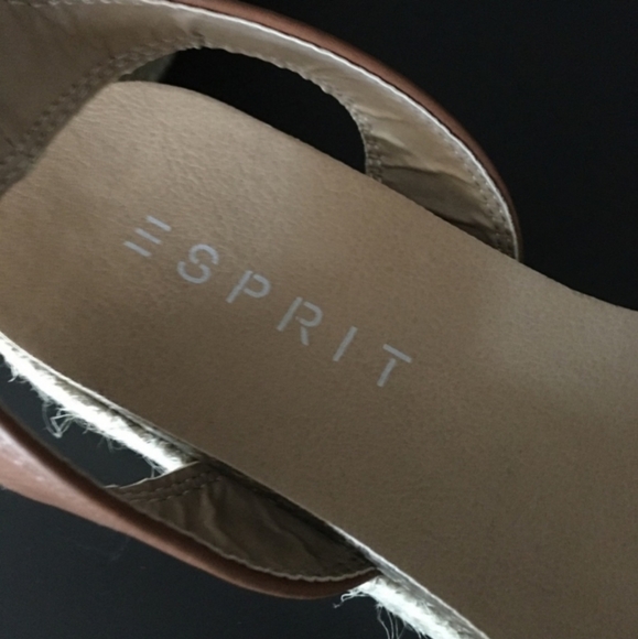 Esprit Jenna Espadrille Sandals Brown Open Toe Buckle Adjustable Ankle Strap - Picture 8 of 8